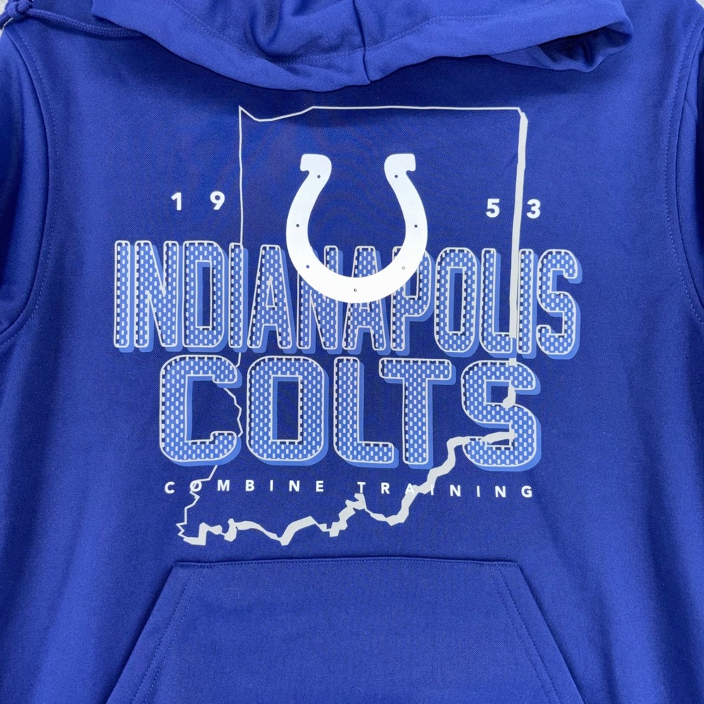 New Era NFL Combine Authentic Indianapolis Colts Hoodie Blue Mens Small NWT